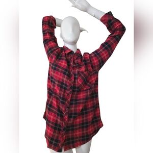 beachlunchlounge Red and Black Plaid Shirt